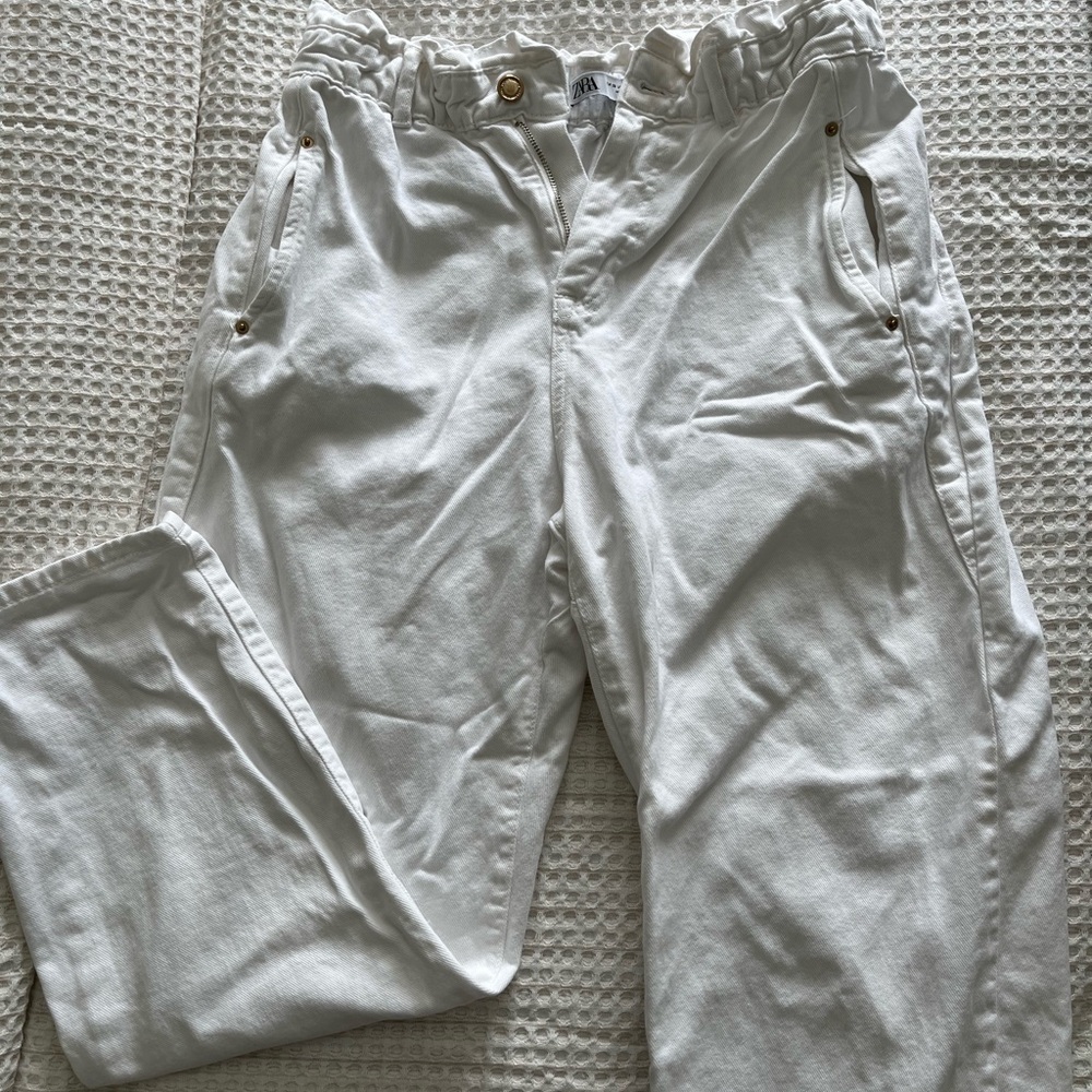 Zara White Straight Leg Pant